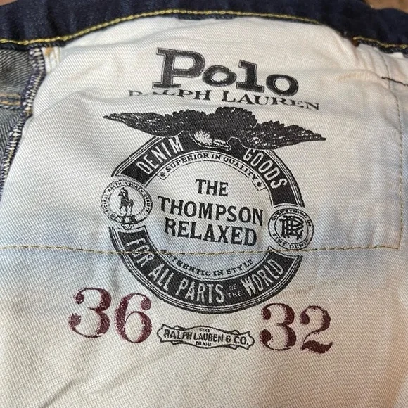 Polo Ralph Lauren The Thompson Relaxed men 36X32 Indigo blue jeans.